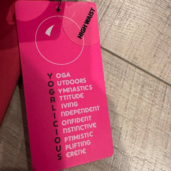 Yoga-Licious Coral Ribbon High-Waist Cropped Leggings Bow Detail NEW XS - Picture 5 of 7